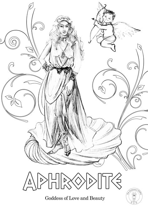 greek gods and goddesses with mermaids coloring page